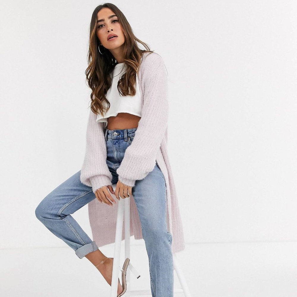 ASOS Missguided lilac knitted cardigan
